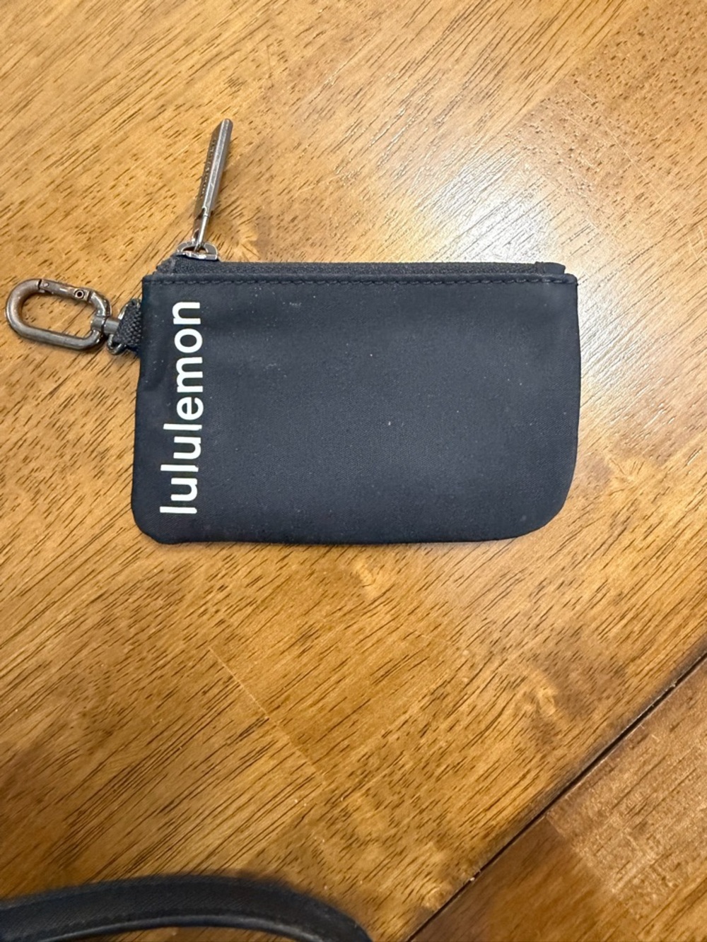 lululemon Black Zip Coin Pouch with Clip